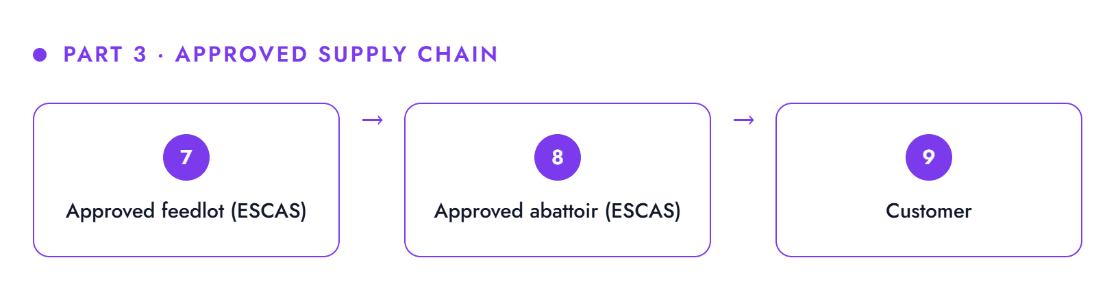 Slaughter export process part 3 — approved supply chain: approved feedlot, approved abattoir, customer